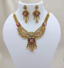 Lucentarts  Jewellery  Royal Pota Stone Pearl Designer Necklace Set