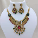 Lucentarts Jewellery Premium Pota Stone Beads And Pearl Designer Necklace Set