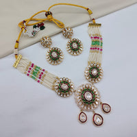 Lucentarts Jewellery Ethnic Designer Polki Kundan Stone Necklace Set