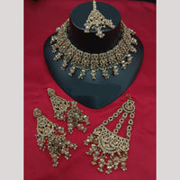 Lucentarts Jewellery Classic Crystal Stone And Pearl Choker Necklace Set