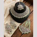 Lucentarts Jewellery Classic Crystal Stone And Pearl Choker Necklace Set