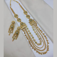 Lucentarts Jewellery Elegant Pota Stone And Pearl Long Necklace Set