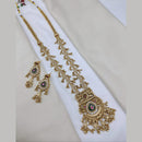 Lucentarts Jewellery Elegant Pota Stone And Pearl Long Necklace Set