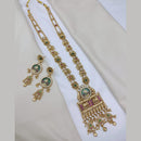 Lucentarts Jewellery Elegant Pota Stone And Pearl Long Necklace Set