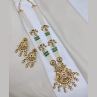Lucentarts Jewellery Elegant Pota Stone And Pearl Long Necklace Set