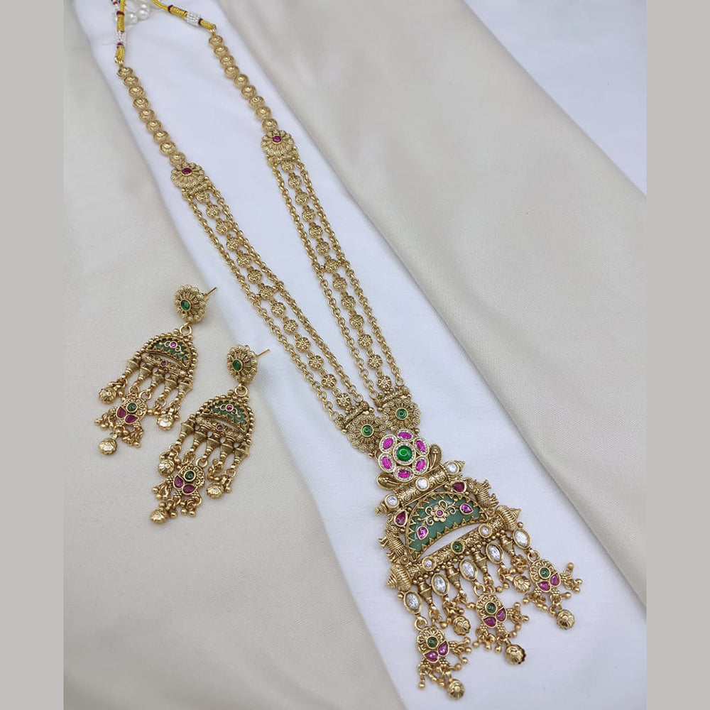 Lucentarts Jewellery Elegant Pota Stone And Pearl Long Necklace Set