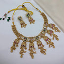 Lucentarts Jewellery Traditional Designer Pota Stone And Pearl Necklace Set