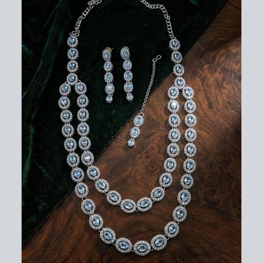 Lucentarts Jewellery Traditional Designer Austrian Stone Long Necklace Set