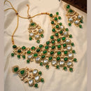 Lucentarts Jewellery Traditional Designer Pota Stone And Pearl Necklace Set