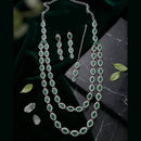 Lucentarts Jewellery Traditional Designer Pota Stone And Pearl Long Necklace Set