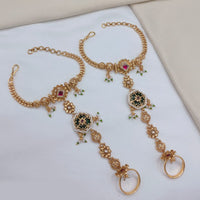 Lucentarts Jewellery Royal Look Pota Stone And Pearl Hand Harness