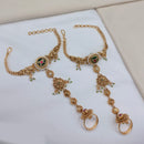 Lucentarts Jewellery Royal Look Pota Stone And Pearl Hand Harness