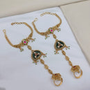 Lucentarts Jewellery Royal Look Pota Stone And Pearl Hand Harness