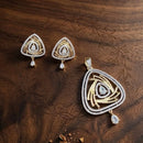 Lucentarts Jewellery Royal American Diamond Pendant Set