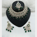 Lucentarts Jewellery Sparkle Austrian Stone Pearl And Beads Designer Choker Necklace Set