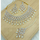 Lucentarts Jewellery Sparkle Austrian Stone Pearl And Beads Designer Necklace Set