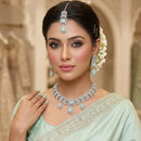Lucentarts Jewellery Luxe American Diamond Statement Necklace Set