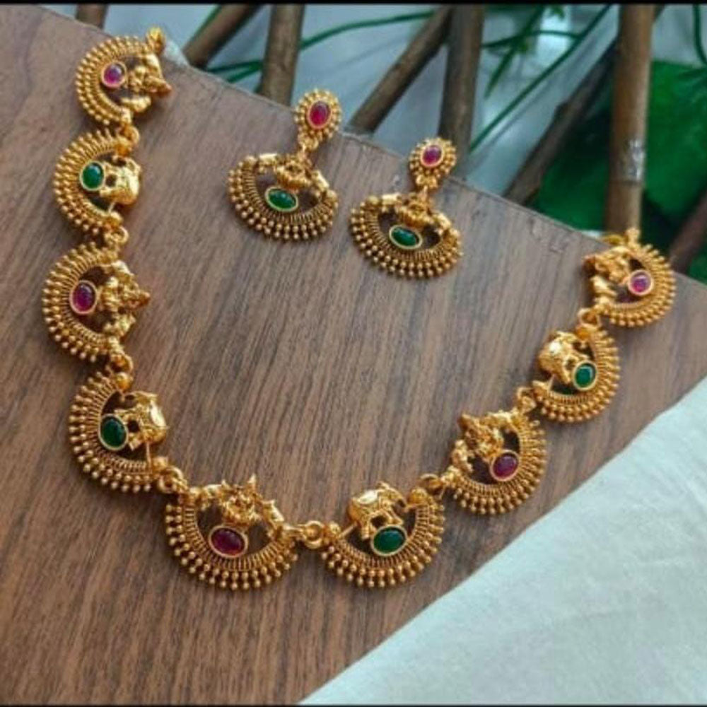 Lucentarts Jewellery Elegant Pota Stone Necklace Set