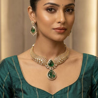 Lucentarts Jewellery Elegant Druzy Crystal Stone Necklace Set