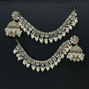 Lucentarts Jewellery Trendy Mirror And Beads Ethnic Jhumki With Kanchain