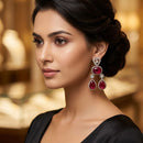 Lucentarts Jewellery Designer Pota Stone Detailing Dangler Earrings