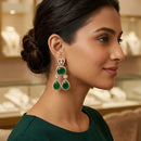 Lucentarts Jewellery Designer Pota Stone Detailing Dangler Earrings