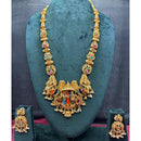 Lucentarts Jewellery Heritage Pota Stone And Pearl Temple Long Necklace Set