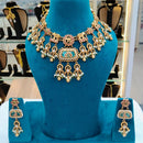 Lucentarts Jewellery Heritage Pota Stone And Pearl Necklace Set