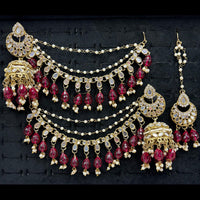 Lucentarts Jewellery Premium Austrian Stone And Mirror Jhumki With Maangtikka