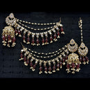 Lucentarts Jewellery Premium Austrian Stone And Mirror Jhumki With Maangtikka