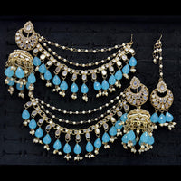 Lucentarts Jewellery Premium Austrian Stone And Mirror Jhumki With Maangtikka