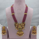 Lucentarts Jewellery Heritage Pota Stone And Pearl Temple Long Necklace Set
