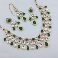 Lucentarts Jewellery Pota Stone And Kundan Stone Choker Necklace Set