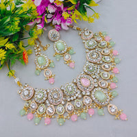Lucentarts Jewellery Sparkle Austrian Stone Pearl And Beads Designer Choker Necklace Set