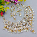 Lucentarts Jewellery Sparkle Austrian Stone Pearl And Beads Designer Choker Necklace Set