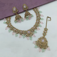 Lucentarts Jewellery Heritage Pota Stone Pearl And Beads Necklace Set