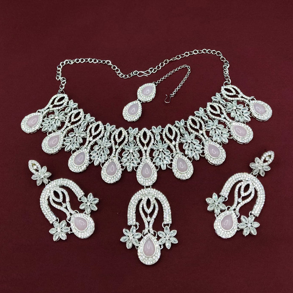 Lucentarts Jewellery Designer Pota Stone Choker Necklace Set