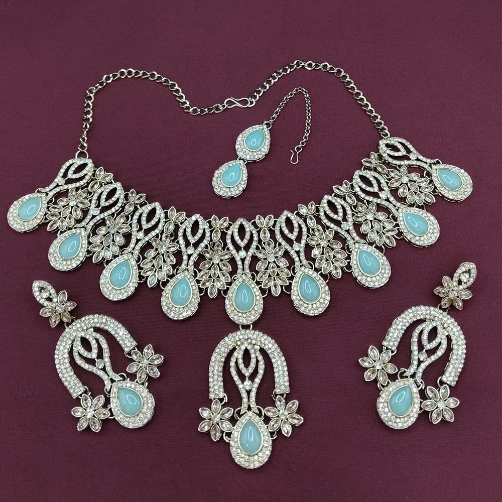 Lucentarts Jewellery Designer Pota Stone Choker Necklace Set