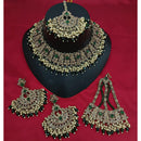 Lucentarts Jewellery Designer Crystal Stone Pearl And Beads Choker Necklace Set