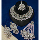 Lucentarts Jewellery Designer Crystal Stone Pearl And Beads Choker Necklace Set