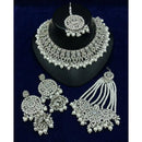 Lucentarts Jewellery Designer Crystal Stone Pearl And Beads Choker Necklace Set