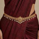 Lucentarts Jewellery Traditional Pota Stone And Pearl Kamarband for Bridal & Festive Wear
