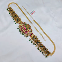 Lucentarts Jewellery Traditional Temple Pota Stone Pearl & Beads Kamarband for Bridal & Festive Wear