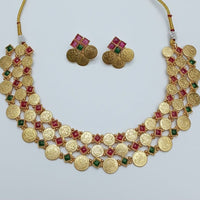 Lucentarts Jewellery Heritage Pota Stone And Temple Necklace Set