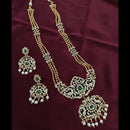 Lucentarts Jewellery Elegant Pota Stone Austrian Stone & Pearl Long Necklace Set