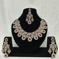 Lucentarts Jewellery Royal Look American Diamond Necklace Set