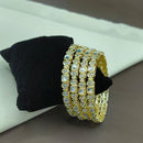 Lucentarts Jewellery Gold Plated Crystal Stone Bangles Set
