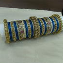Lucentarts Jewellery Gold Plated Crystal Stone Pearl Bangles Set