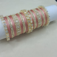 Lucentarts Jewellery Sparkling Austrian Stone Fancy Bangles Set for Wedding & Festive Wear