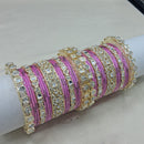Lucentarts Jewellery Sparkling Austrian Stone Fancy Bangles Set for Wedding & Festive Wear